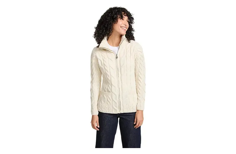 Aran Woollen Mills Zip Cardigan