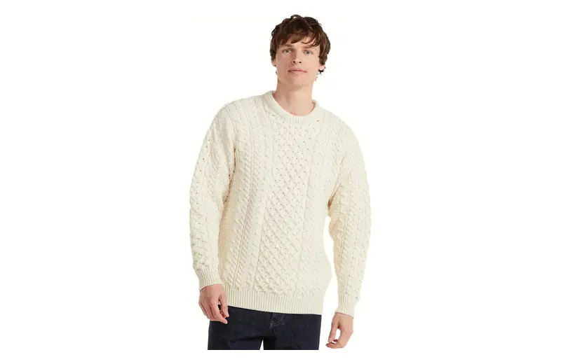 Traditional Crew-Neck Aran Sweater